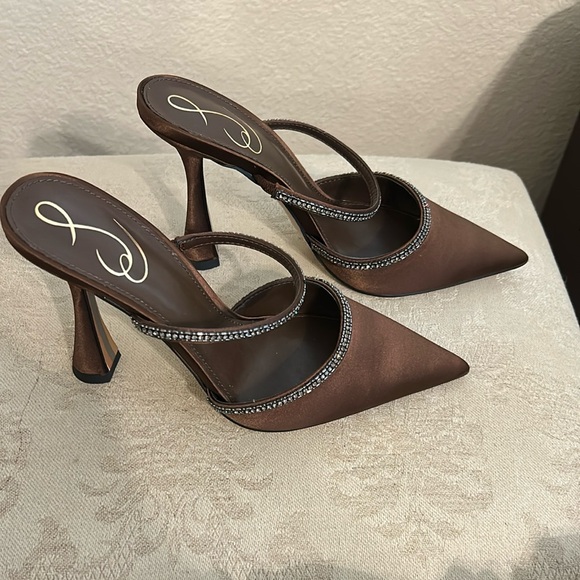 Sam Edelman Shoes - Sam Edelman Chocolate Satin Pumps